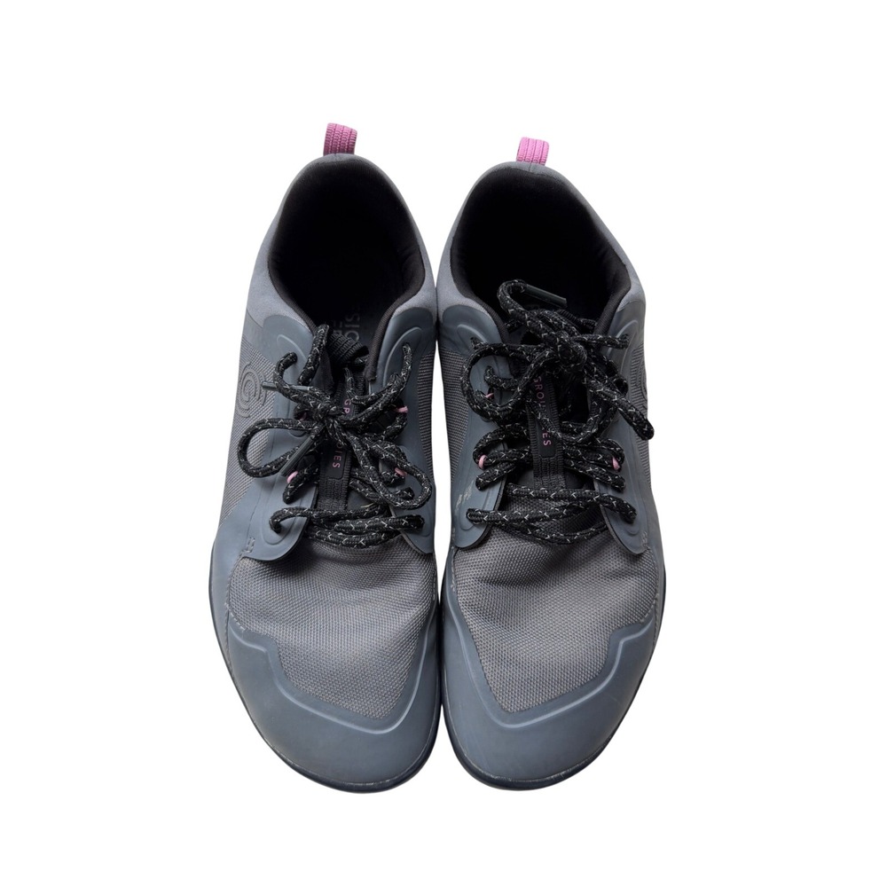 Groundies Barefoot Sneakers Grey Pink Minimalist Wide Toe Box Shoes Womens 9.5